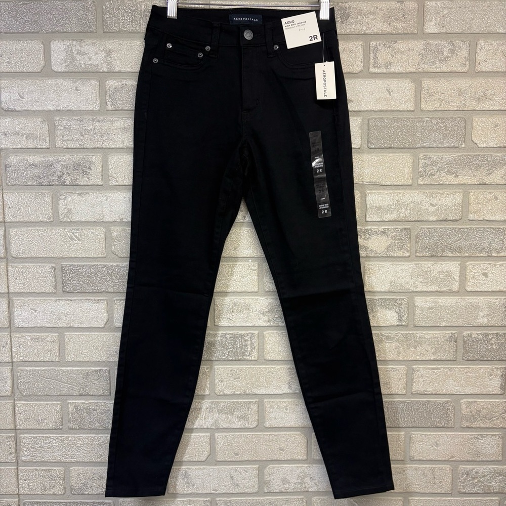 Aeropostale Women's Black Skinny High Rise Jeggings Size 2R
